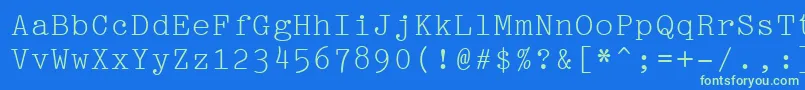 Fonte Pica10PitchBt – fontes verdes em um fundo azul