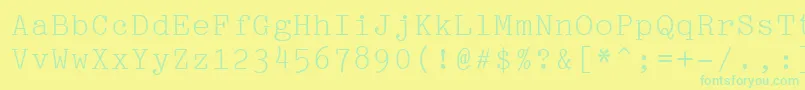 Pica10PitchBt-Schriftart – Grüne Schriften auf gelbem Hintergrund