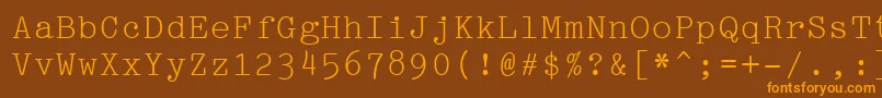 Pica10PitchBt Font – Orange Fonts on Brown Background
