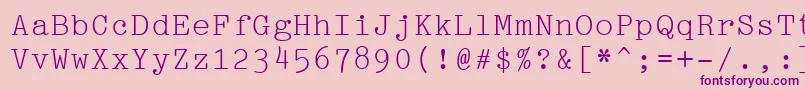 Fonte Pica10PitchBt – fontes roxas em um fundo rosa