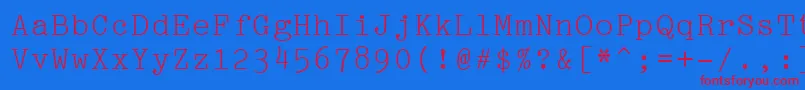 Pica10PitchBt-fontti – punaiset fontit sinisellä taustalla