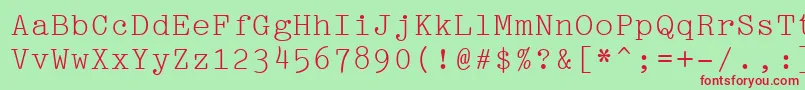 Pica10PitchBt Font – Red Fonts on Green Background