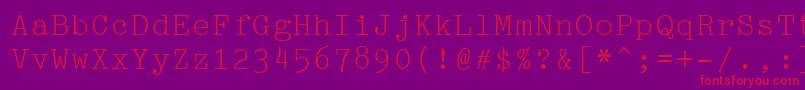 Pica10PitchBt Font – Red Fonts on Purple Background