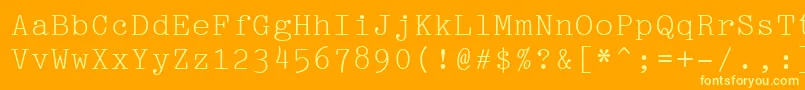 Więcej informacji o czcionce Pica10PitchBt Czcionka Pica10PitchBt – żółte czcionki na pomarańczowym tle