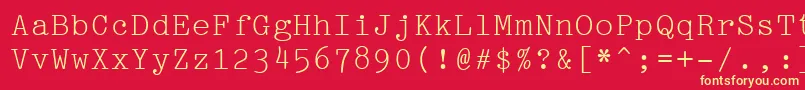 Pica10PitchBt Font – Yellow Fonts on Red Background