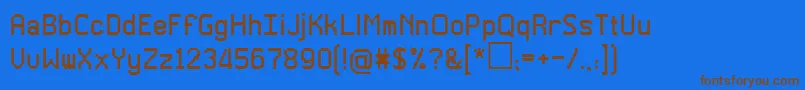フォントGlitch0 – 茶色の文字が青い背景にあります。