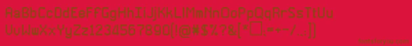 フォントGlitch0 – 赤い背景に茶色の文字