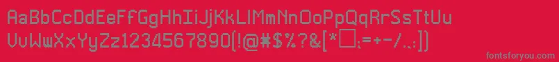Glitch0-Schriftart – Graue Schriften auf rotem Hintergrund