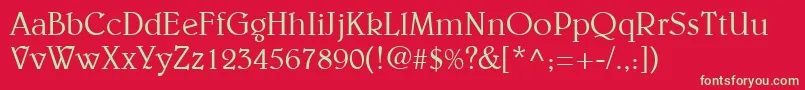 BelweLtLight Font – Green Fonts on Red Background
