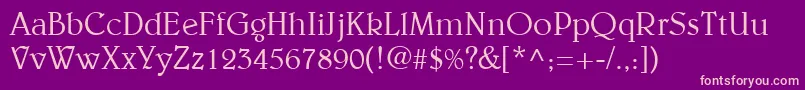 BelweLtLight Font – Pink Fonts on Purple Background