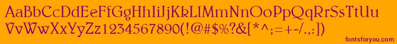 BelweLtLight Font – Purple Fonts on Orange Background