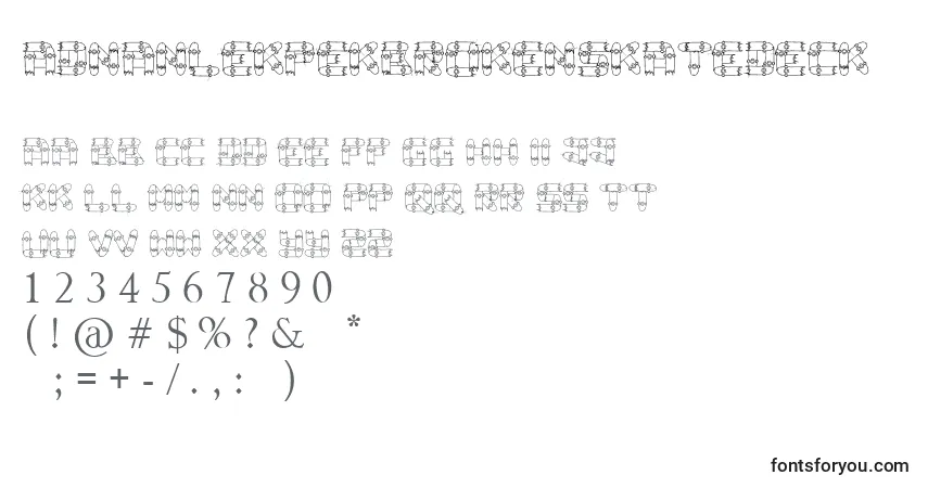 Schriftart AdnanlekpekBrokenskatedeck – Alphabet, Zahlen, spezielle Symbole