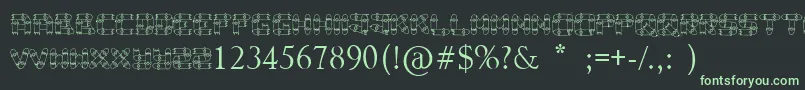 AdnanlekpekBrokenskatedeck-fontti – vihreät fontit mustalla taustalla