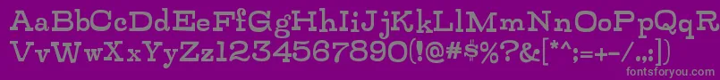 フォントZalderdashRegular – 紫の背景に灰色の文字