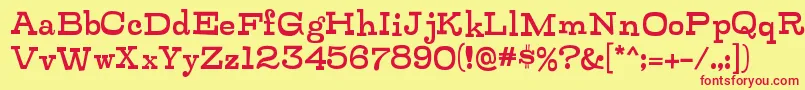 ZalderdashRegular Font – Red Fonts on Yellow Background