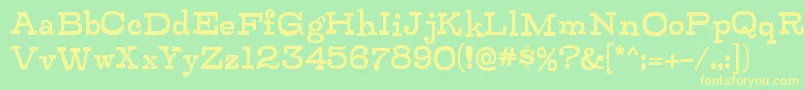 ZalderdashRegular Font – Yellow Fonts on Green Background