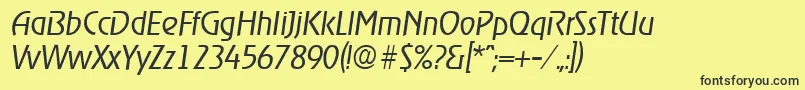 RagtimeLightita Font – Black Fonts on Yellow Background