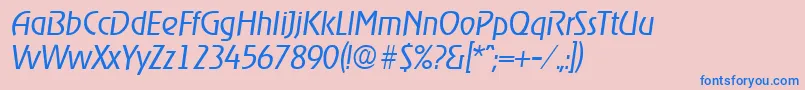 RagtimeLightita-Schriftart – Blaue Schriften auf rosa Hintergrund