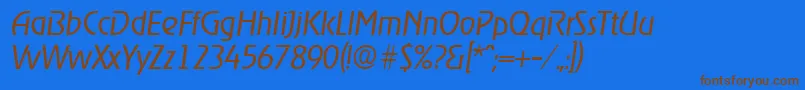 RagtimeLightita Font – Brown Fonts on Blue Background