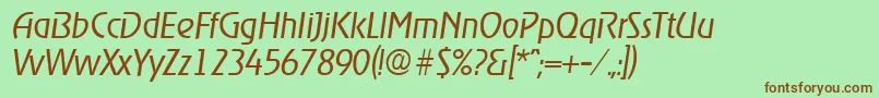 RagtimeLightita Font – Brown Fonts on Green Background