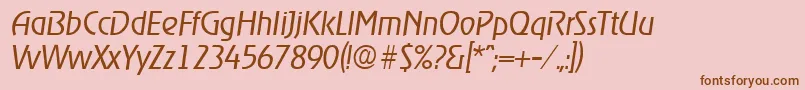 RagtimeLightita Font – Brown Fonts on Pink Background