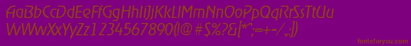 RagtimeLightita Font – Brown Fonts on Purple Background