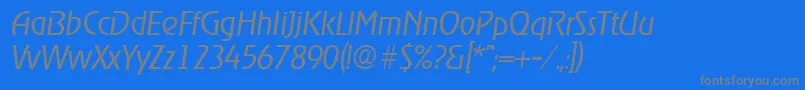 RagtimeLightita Font – Gray Fonts on Blue Background