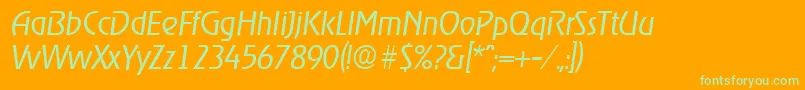 RagtimeLightita Font – Green Fonts on Orange Background