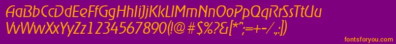 RagtimeLightita Font – Orange Fonts on Purple Background