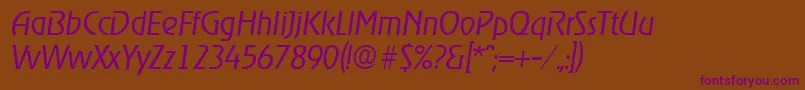 RagtimeLightita Font – Purple Fonts on Brown Background