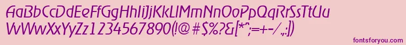 RagtimeLightita Font – Purple Fonts on Pink Background