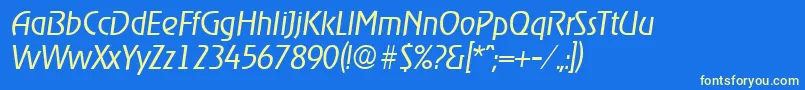 RagtimeLightita Font – Yellow Fonts on Blue Background