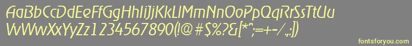 RagtimeLightita Font – Yellow Fonts on Gray Background
