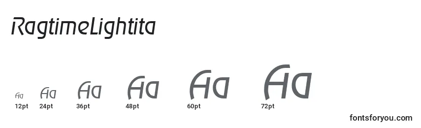 RagtimeLightita Font Sizes