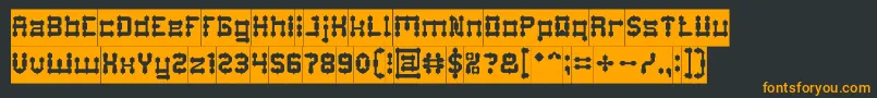 フォントDrakoHeartInverse – 黒い背景にオレンジの文字