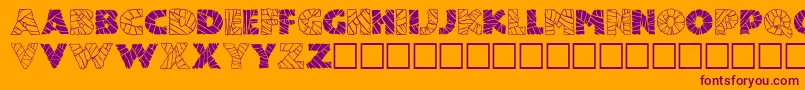 Mummy Font – Purple Fonts on Orange Background