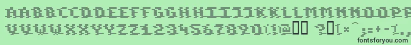 フォントKomod – 緑の背景に黒い文字