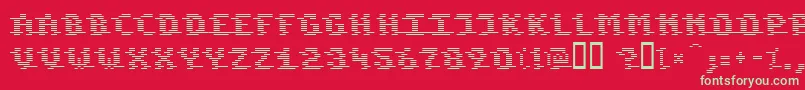 フォントKomod – 赤い背景に緑の文字