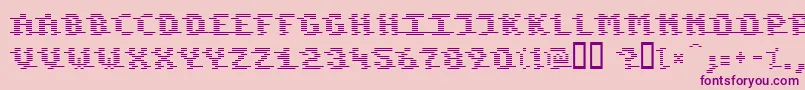 Czcionka Komod – fioletowe czcionki na różowym tle