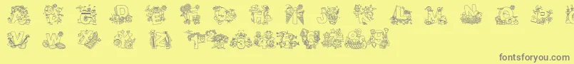 CrayolaKiddyFont Font – Gray Fonts on Yellow Background