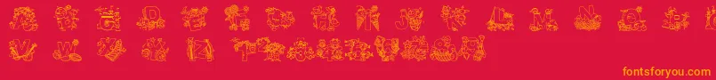 CrayolaKiddyFont Font – Orange Fonts on Red Background
