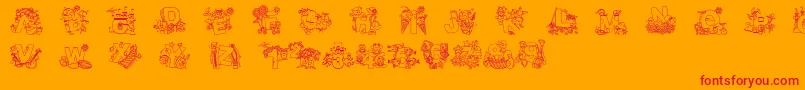 fuente CrayolaKiddyFont – Fuentes Rojas Sobre Fondo Naranja