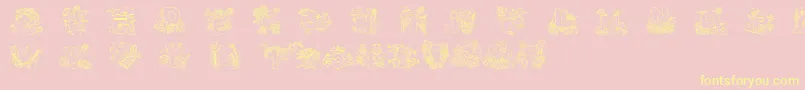 Fonte CrayolaKiddyFont – fontes amarelas em um fundo rosa
