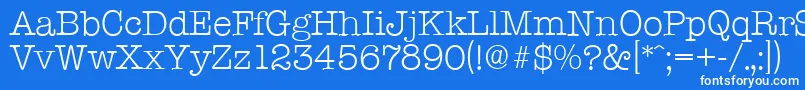 Czcionka TypewriterserialLightRegular – białe czcionki na niebieskim tle