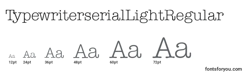 Размеры шрифта TypewriterserialLightRegular