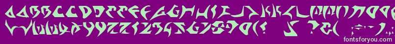 Kahless Font – Green Fonts on Purple Background