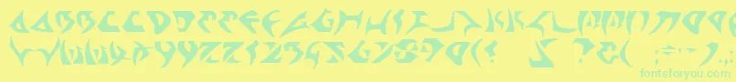 Kahless Font – Green Fonts on Yellow Background