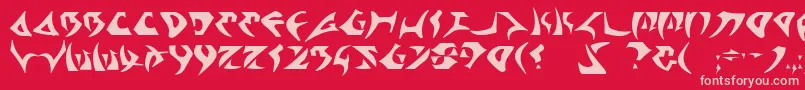 Kahless Font – Pink Fonts on Red Background