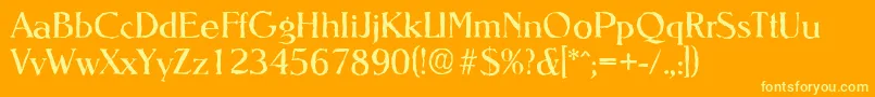 NevadaantiqueRegular Font – Yellow Fonts on Orange Background