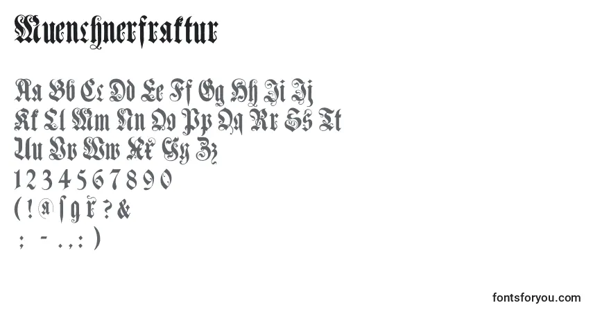 A fonte Muenchnerfraktur (100802) – alfabeto, números, caracteres especiais